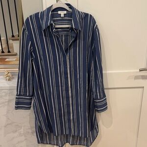 Topshop Blue and White Striped Dress